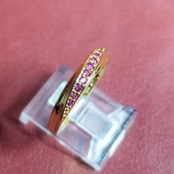 Elsie Wedding Band AAA Stellux CZ & Yellow Gold.   Size 6 only - Picture 9 of 13